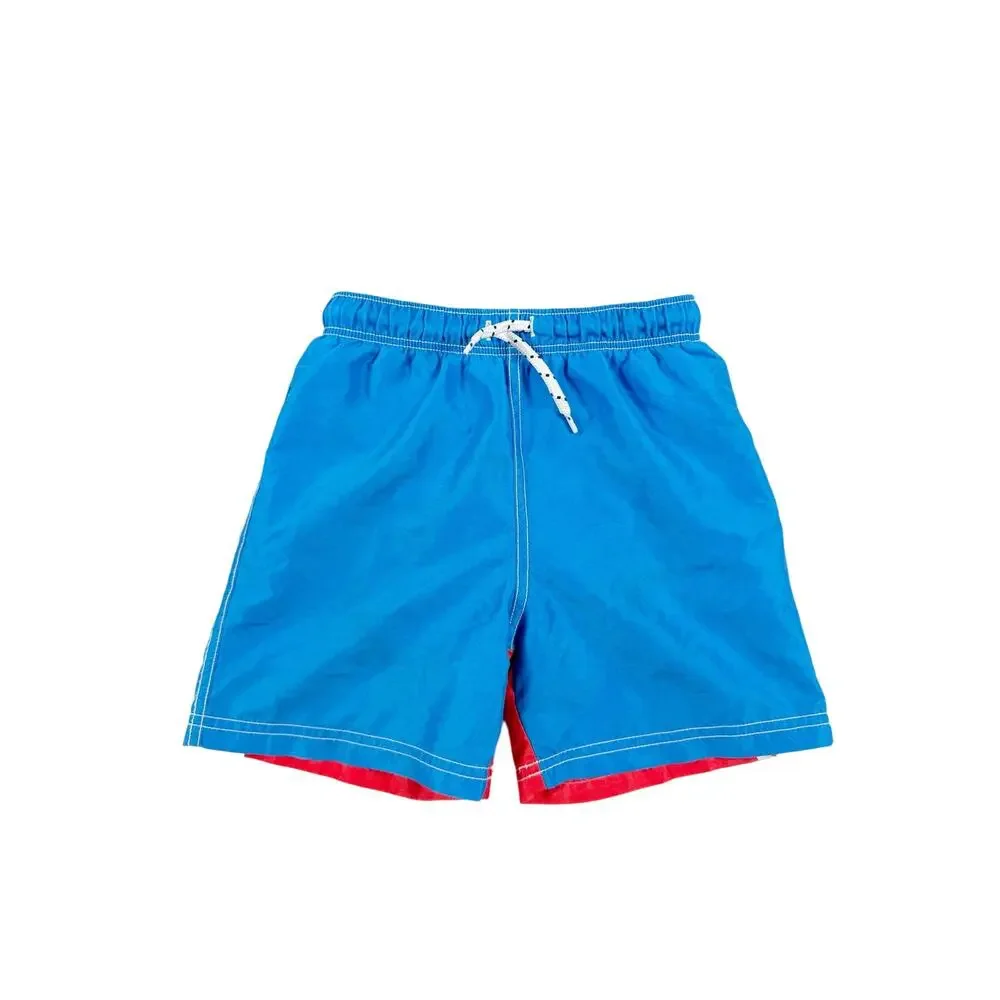 Mini Boden Shark Swim Trunks Blue Size 7-8 swim shorts